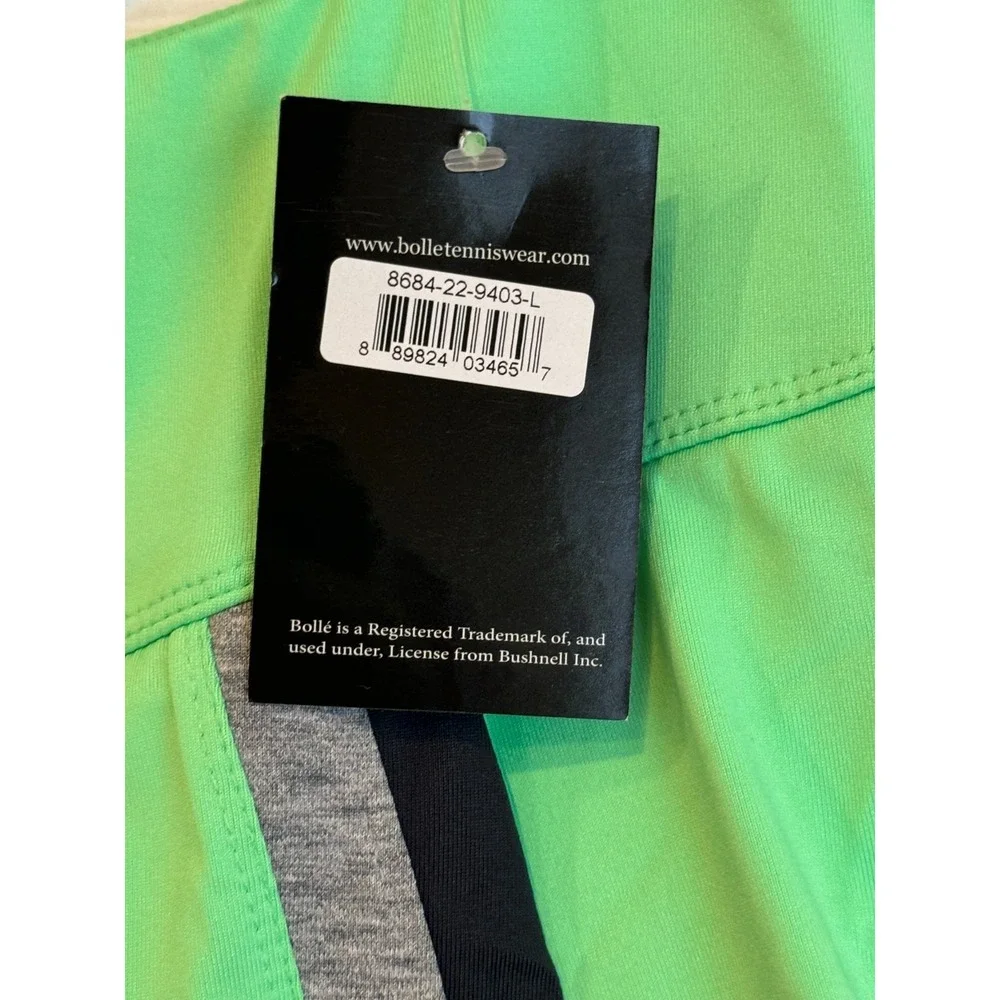 NEW Bolle‎ High Performance Tennis Skirt Skorts Neon Green Women's Size Large